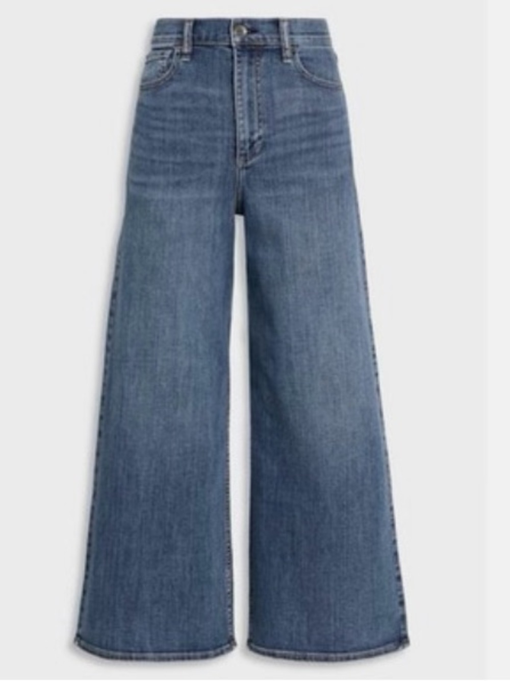 rag & bone Serena High Waist Crop Wide Leg Jeans in Dark Blue - Picture 2 of 4